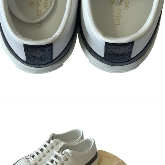 Louis Vuitton White Leather Sneakers - Picture 3 of 11